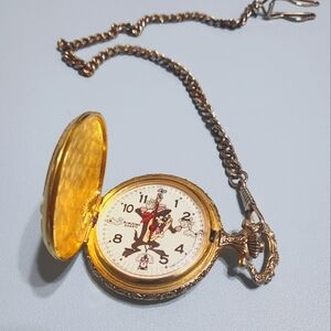 Vintage ACME Armitron Tasmanian Devil Railroad Crossing Pocket Watch